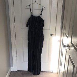 Fun black and white striped jumpsuit